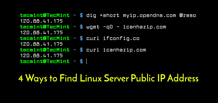 4 Möglichkeiten, die öffentliche IP-Adresse des Servers im Linux-Terminal zu finden