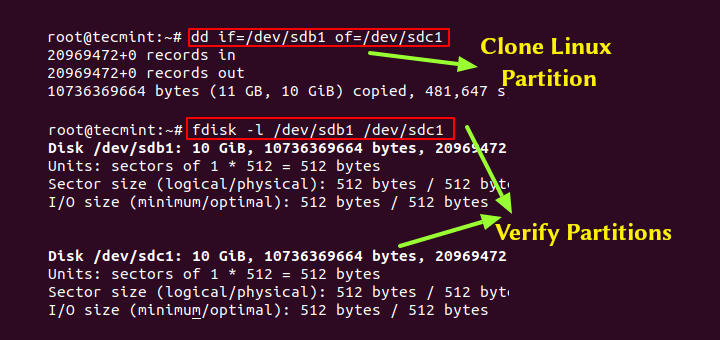 Wie man eine Partition oder Festplatte unter Linux klont