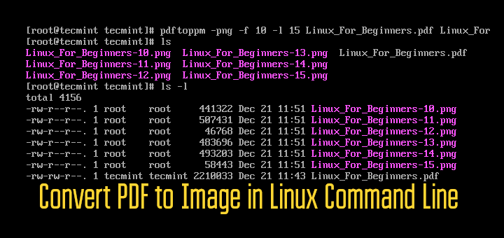 So konvertieren Sie PDF in die Befehlszeile in Linux in ein Bild in das Bild